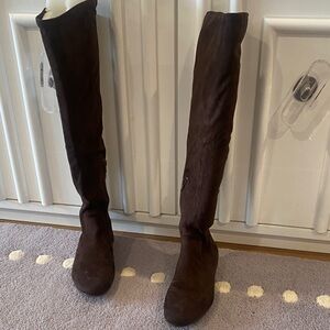 Ivanka Trump Dark Brown faux suede Over-the-Knee Boots